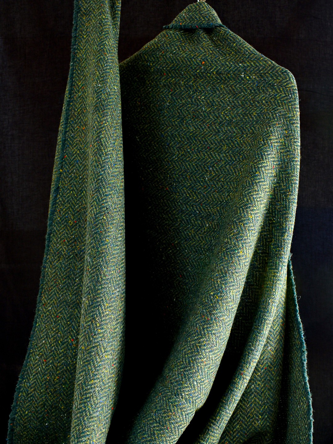 Cloth, Dublin: Irish Wool Herringbone Green