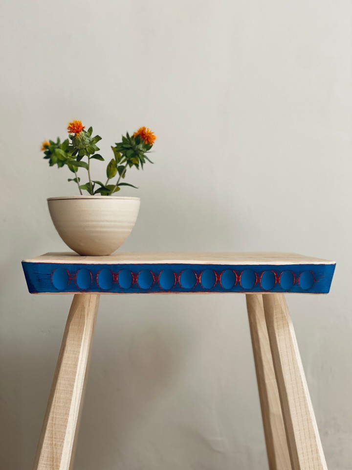The Merchants Table, Suffolk - Jim Parsons Stool Eleanor Torbati Floral Bowl